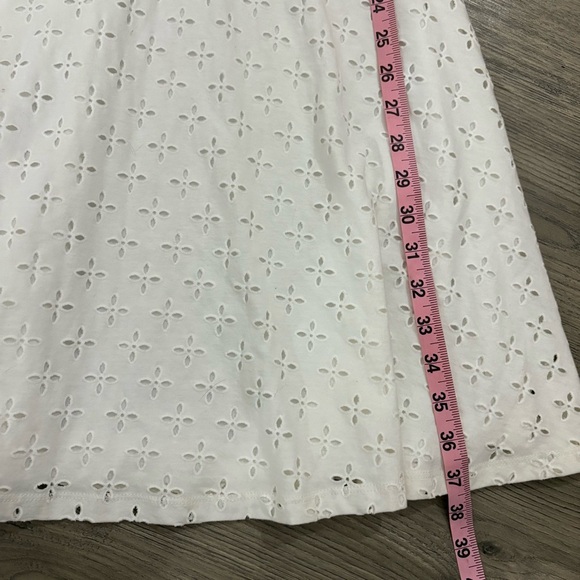 Ann Taylor LOFT White Eyelet A-Line Sleeveless Dress Sz 0 Bridal Floral Summer - Picture 8 of 15